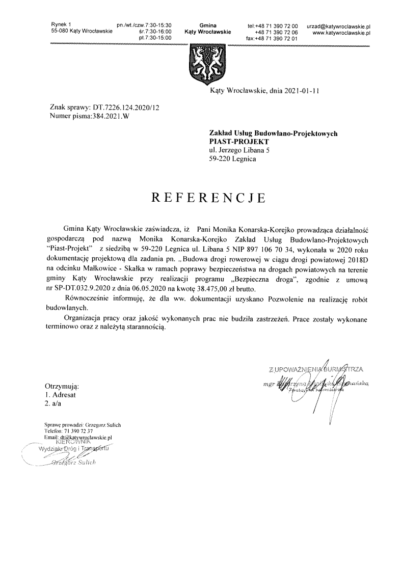 Gmina Kąty Wrocławskie 2021r.