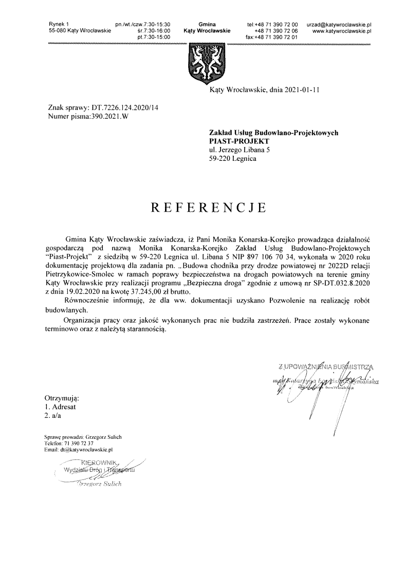 Gmina Kąty Wrocławskie 2021r.