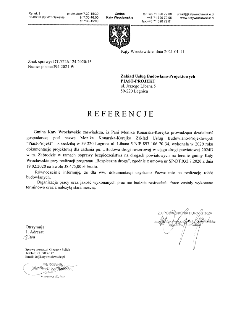 Gmina Kąty Wrocławskie 2021r.